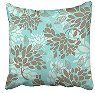 Teal, Taupe & Ivory Throw Pillows (set of 2)