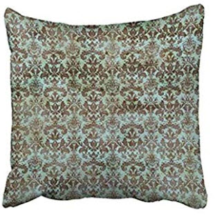 Teal & Taupe Fleur De Lis Throw Pillows (set of 2)