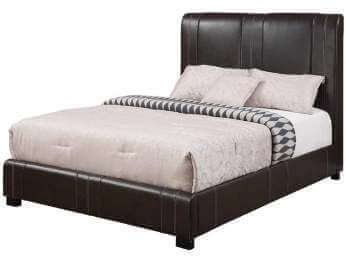 Coaster Caleb Chocolate Faux Leather Queen Bed