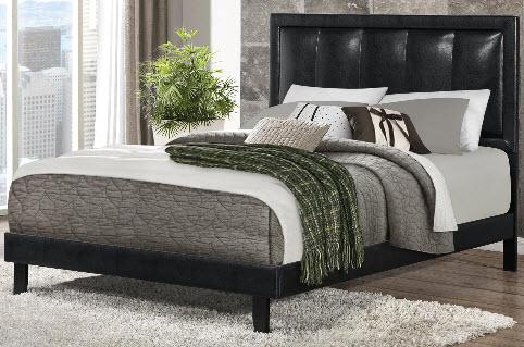 Coaster Granados Black & Dark Brown Faux Leather Queen Bed