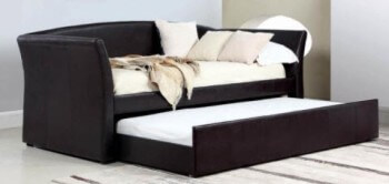 Coaster Chocolate Faux Leather Day Bed with Trundle