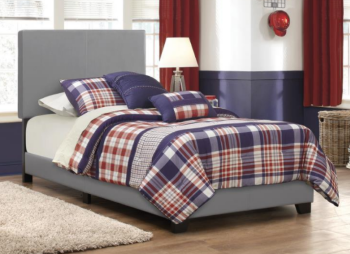 Coaster Dorian Grey Faux Leather Twin Bed