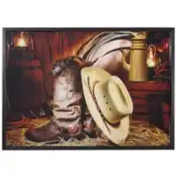 Yosemite Home Deep Rooted Cowboy Tempered Glass Wall Art Panel