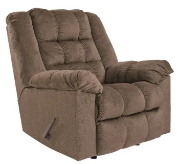 Ashley Drake Brown Fabric Oversized Rocker/Recliner With Heat And Massage