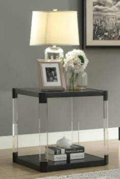 Homelegance Mehta Black Glass End Table