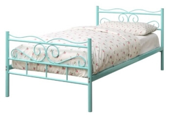 Coaster Aqua Blue Scrolling Iron Twin Platform Bed