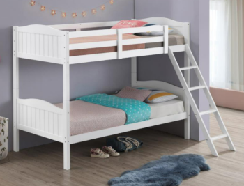 Coaster Littleton Arched White Twin Over Twin Bunk Bed (blemish)