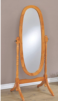 Coaster Honey Oak Finish Freestanding Cheval Mirror (blemish)