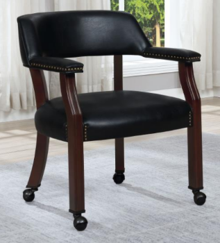 Coaster Modern Black Arm Chair on Casters