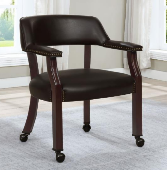 Coaster Modern Burgundy Arm Chair on Casters