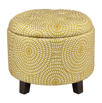 Homelegance Cleo Yellow Storage Ottoman