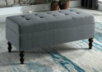 Homelegance Hamden Charcoal Rectangular Storage Bench