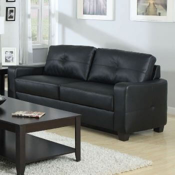 Coaster Jasmine Black Bonded Leather Sofa