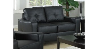 Coaster Jasmine Black Bonded Leather Loveseat