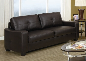 Coaster Jasmine Dark Brown Bonded Leather Sofa
