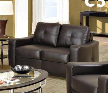 Coaster Jasmine Dark Brown Bonded Leather Loveseat
