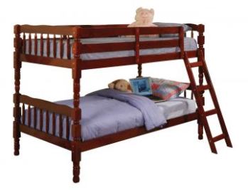 Coaster Cherry Twin Over Twin Bunk Bed with Turned Posts