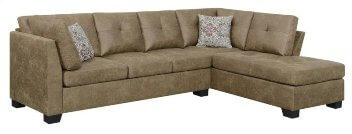 Coaster Golden Beige Microsuede 2-Piece Sectional