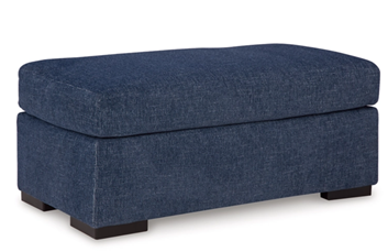 Ashley Emma Washable Nuvella Navy Ottoman
