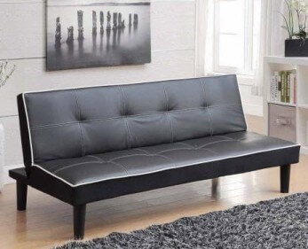 Coaster Black Faux Leather Sofa Bed