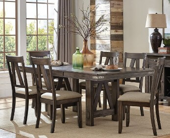 Homelegance Mattawa Dining Set with 6 Chairs & 1 Leaf