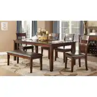 Homelegance Mantello Espresso Dining Set with 4 Chairs & 1 Leaf