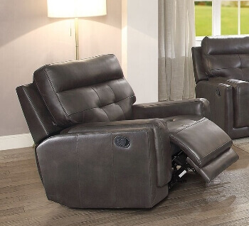 Coaster Charcoal Faux Leather Glider/Recliner with Tufted Accents