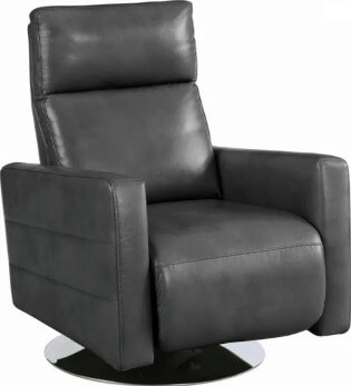 Coaster Sleek Charcoal Faux Leather Swivel Rocker/Recliner