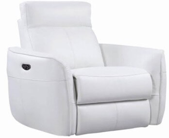 Coaster Scranton White Leather Power Recliner with Power Headrest