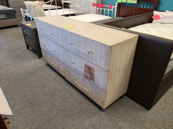 Modus Argento Misty Grey 6-Drawer Dresser (blemish on right of base)