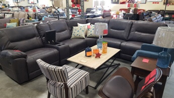 Homelegance Columbus Dark Brown Leather Gel Match 6-Piece Reclining Sectional with Console