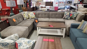 Jonathan Louis Plush Silver 6-Piece Sectional with Right-Hand Chaise & Tufted Back Accents
