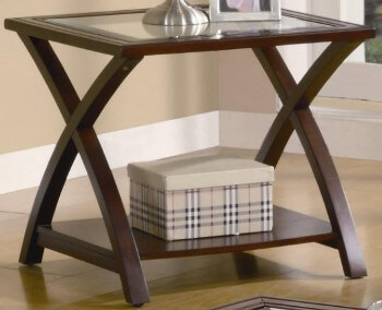 Coaster Fresno Glass & Cappuccino Finish End Table