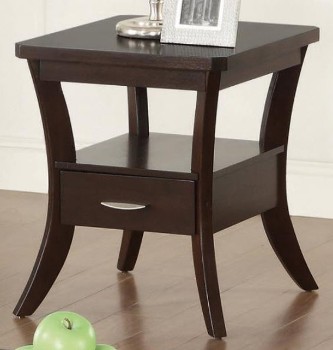Coaster Dark Cappuccino Finish End Table with 1 Drawer
