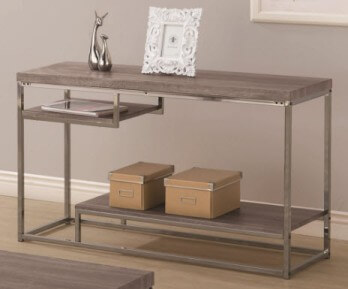 Coaster Metal & Wood-Look Console Table