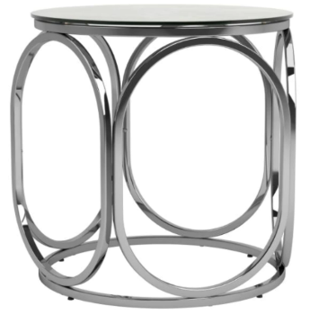 Coaster Chrome & Glass End Table