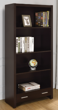 Coaster Skylar Dark Cappuccino Finish Bookcase with Drawer