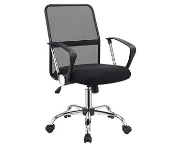 Coaster Black Mesh Back Desk Chair with Chrome Frame
