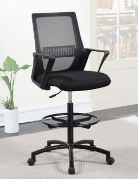 Coaster Contemporary Black Drafting Chair