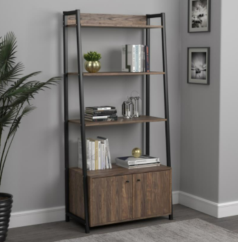 Coaster Jacksonville Aged Walnut Finish Bookcase with Cupboard