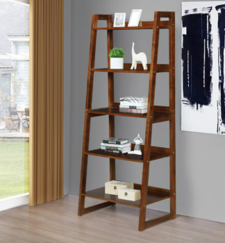Coaster Cappuccino Finish Pyramid Bookcase