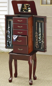 Coaster Merlot Finish Jewelry Armoire