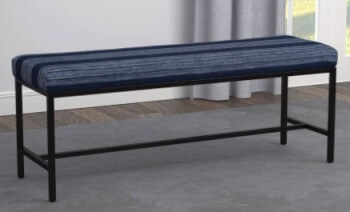Coaster Blue Striped Gunmetal Bench