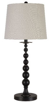 Coaster Bronze Candlestick Table Lamp with Round White Shade (blemish)