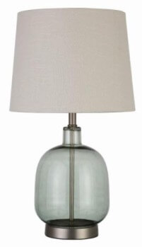 Coaster Translucent Light Green Glass & Brushed Nickel Table Lamp with White Shade