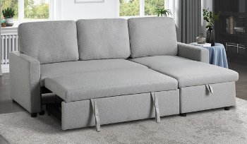 Homelegance Brandolyn Grey Fabric Sofa Chaise with Sleeper & Reversible Chaise