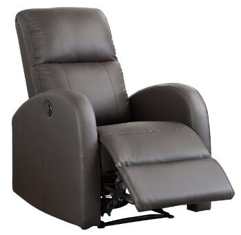 Homelegance Wiley Brown Faux Leather Power Recliner