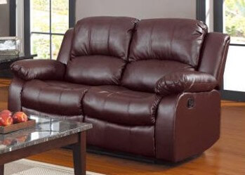 Homelegance Granley Dark Brown Faux Leather Reclining Loveseat