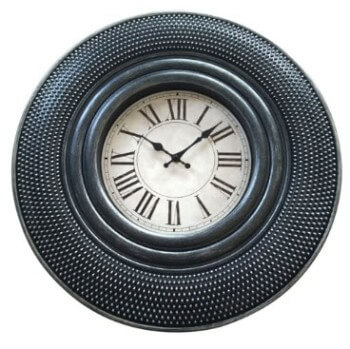 Three Hands Textured Black 20-Inch Wall Clock