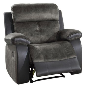 Homelegance Acadia Plush Charcoal Fabric & Faux Leather Recliner
